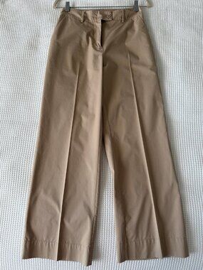 Lightweight Khaki High Waisted Tailored Pants